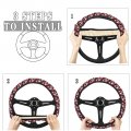 Dujiea Floral Sugar Skull Elastic Stretch Steering Wheel Cover Anti-slip And Durable Car Accessories For Women Men 15 Inch