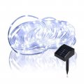 Solar Rope Lights Outdoor 16 5ft 50 Led Waterproof Powered String For Garden Party Wedding And Christmas Decoration White 