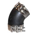 Trident Marine Trl-345-s S Black Epdm Rubber 45-degree Wet Exhaust Elbow With 4 Stainless Steel T-bolt Clamps 3 250-degree 