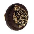 Vicenza Designs K1270 Pollino Turtle Round Leather Knob Large Brown Antique Gold 