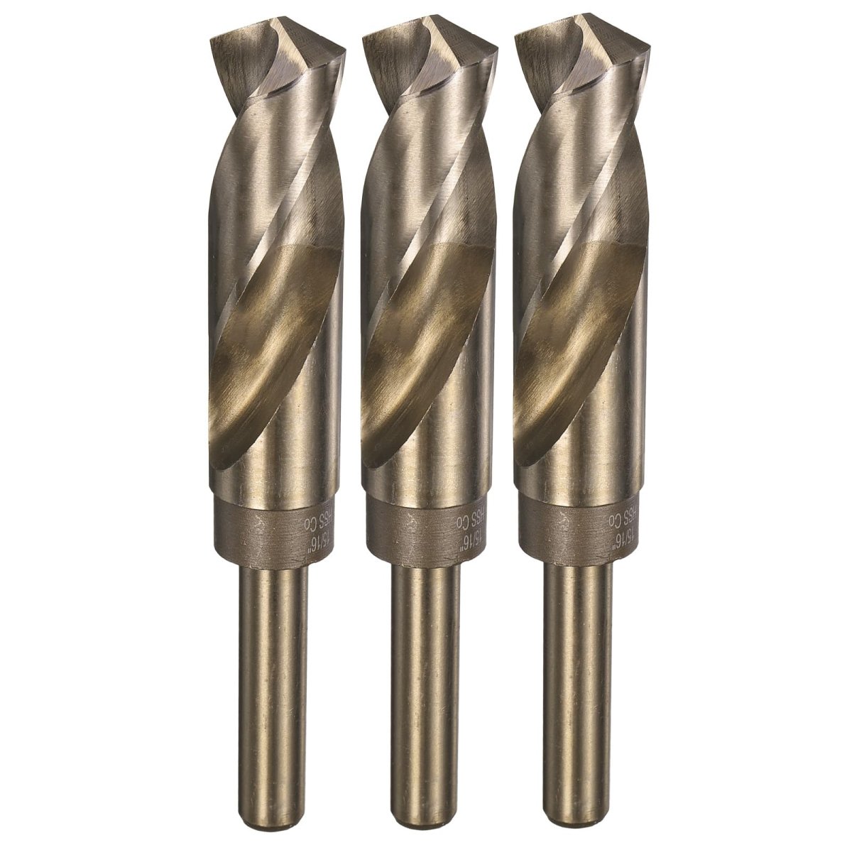3pcs 15 16 M35 Cobalt Twist Drill Bits High-speed Steel Jobber Bit For Stainless Hardened Metal Cast Iron Aluminum Copper Soft