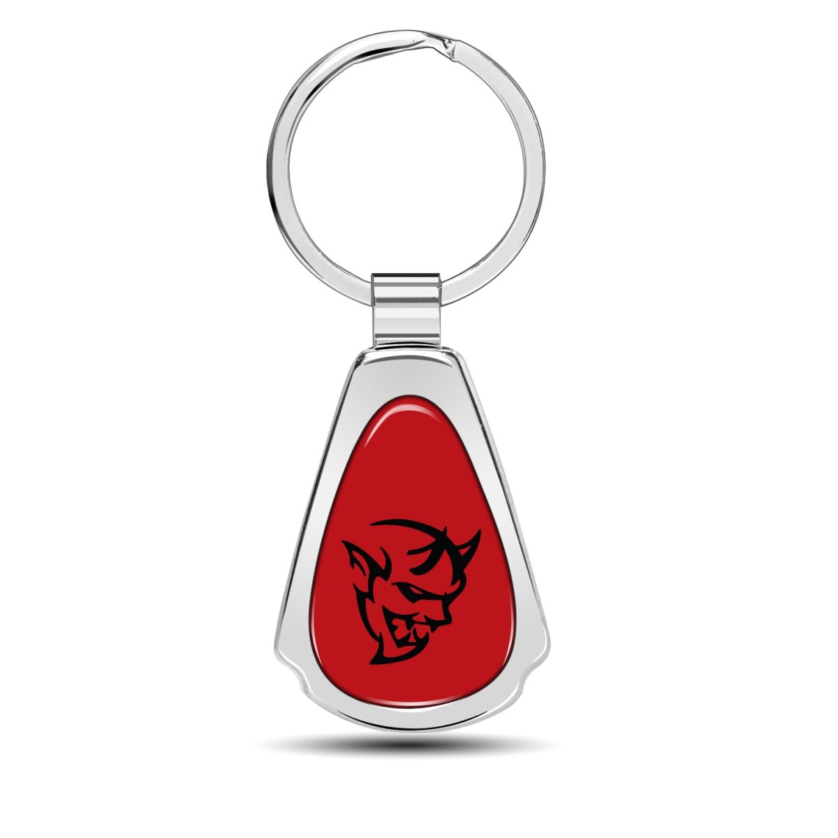 Dodge Demon Red Dome Mirror Chrome Metal Teardrop Key Chain 2 13 In X 1 25 Modern Logo Accessory