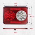 Double Led Trailer Tail Lights Stop Turn Backup Reverse 2 Pack Surface Mount For Rv Camper Truck 9 65 In X 6 89 Red And Clear