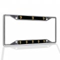 Fastasticdeals Metal Insert License Plate Frame Lion Face Sports Mascots Weatherproof Car Accessories Chrome 4 Holes Solid 