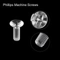 Uxcell M4 X 12mm Plastic Phillips Machine Screws Pc Flat Head Bolts Transparent 25pcs