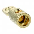 X Autohaux 2pcs Amp Input Reducer Copper 4 Gauge Car Stereo Audio Awg Pin Power Ground Wire Gold Tone
