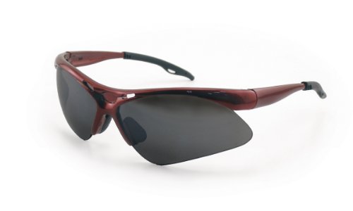 Sas Safety 540-0001 Diamondback Eyewear With Polybag Shade Lens Red Frame