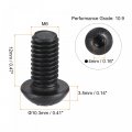 Uxcell M6x12mm Hex Socket Button Head Cap Bolts Screws Alloy Steel 25pcs