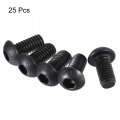Uxcell M6x12mm Hex Socket Button Head Cap Bolts Screws Alloy Steel 25pcs