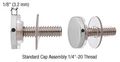 Crl Satin Chrome Standoff Cap Assemblies For 3 4 Bases 