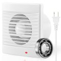 Louanxpert 6 Inch Bathroom Exhaust Fan 188cfm Extractor Ventilation Glass And Wall Mount With Check Valve Led Indicator For 