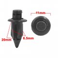 100pcs Black Plastic Rivets Fastener Fender Car Bumper Push Clips 6 5mm