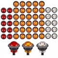 50 Pcs 3 4 Round Led Clearence Light Front Rear Side Marker Indicators Sae Dot Pc2 For Trailer Truck Car Bus Rv Van Caravan 