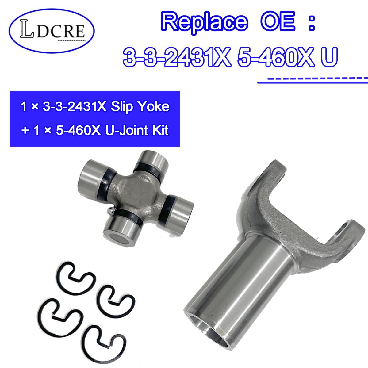 Transmission Slip Yoke 3-3-2431x And U Joint Kit 5-460x For Gm Th400 4l80e 4l85e Muncie M21 M22 Borg Warner Super T10 1350