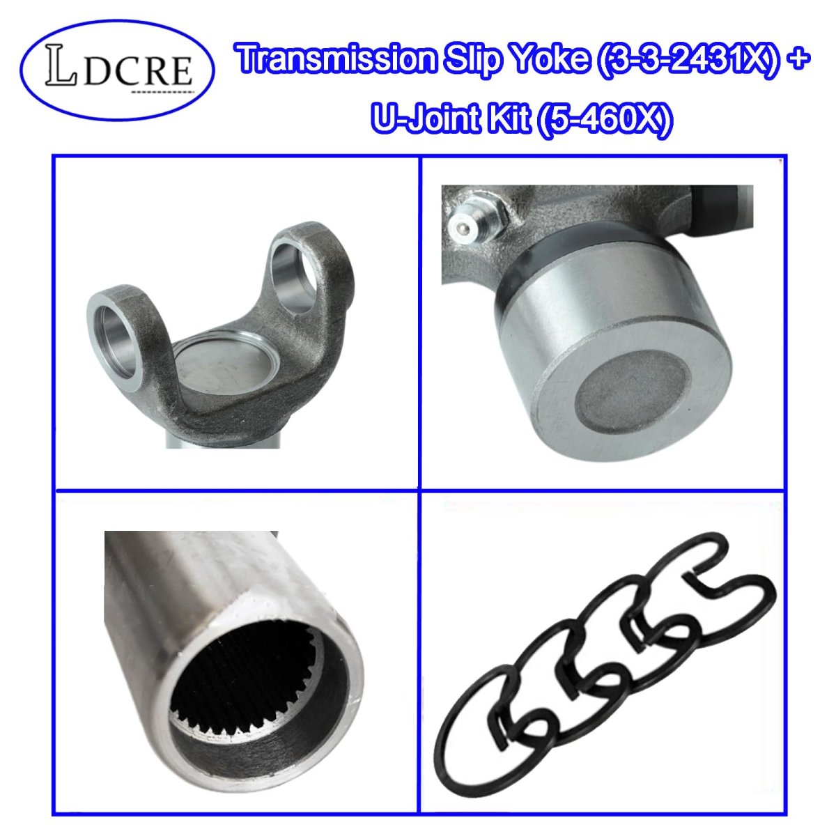 Transmission Slip Yoke 3-3-2431x And U Joint Kit 5-460x For Gm Th400 4l80e 4l85e Muncie M21 M22 Borg Warner Super T10 1350