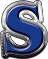 Reflective Blue Letter S 