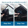 Oarencol Colorful Dragonfly Windshield Sun Shade Umbrella Animal Watercolor Foldable Car Front Window Sunshade Blocks Uv Rays