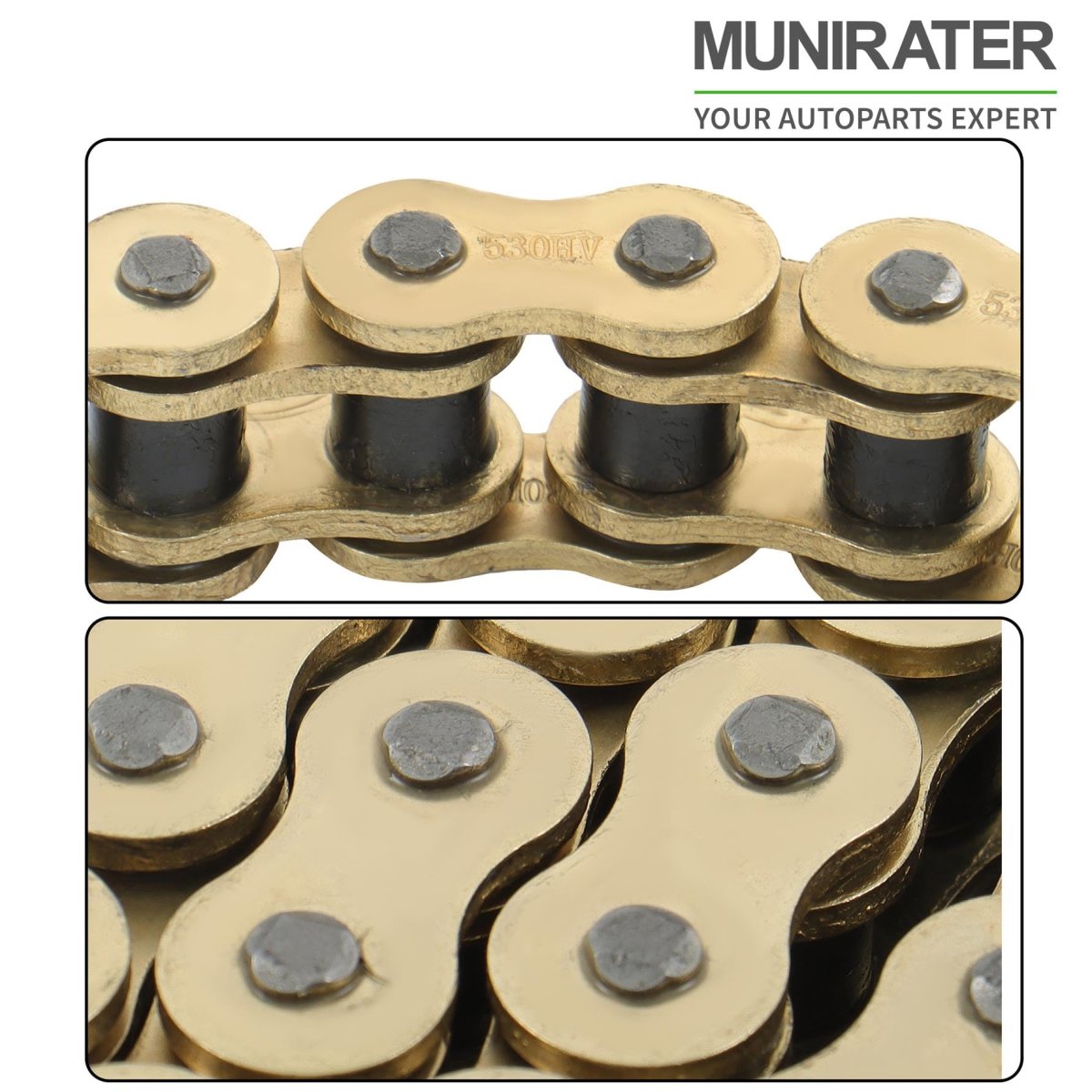 Gold O-ring Drive Chain 530 Pitch 150 Links 9850 Pounds Tensile
