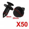 Uxcell 9mm Hole Dia Rivets Fastener Push Pin Plastic Clips For Car 50pcs