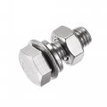 Uxcell M8 X 20mm Hex Head Screws Bolts Nuts Flat Lock Washers Kits 304 Stainless Steel Fully Thread Hexagon 6 Sets