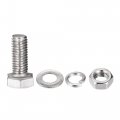 Uxcell M8 X 20mm Hex Head Screws Bolts Nuts Flat Lock Washers Kits 304 Stainless Steel Fully Thread Hexagon 6 Sets
