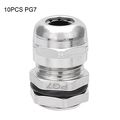 Uxcell 10pcs Pg7 Metal Waterproof Connector Fastener Locknut Stuffing Cable Gland