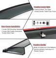 Smoke Tinted Clip On Door Window Visor W Black Trim Fits For 2015-2018 Volkswagen Mk7 Golf R Gti 4 Hatchback