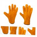 Toddmomy Leather Gauntlet 1 Pair Insulation Gloves Protective Cowhide Welder Safety Suede Wear Resistant