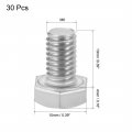 Uxcell M6x10mm Hex Bolts 304 Stainless Steel Hexagon Screw Bolt 30pcs