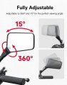 Universal Motorcycle Mirrors 5 6x3 6 In Wide Convex Rearview Mirror With Anti Vibration M10 Mount And 360 Degrees Rotatable