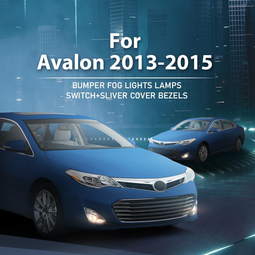 Fog Light Lamps With H11 Bulbs And Chrome Cover Bezels For Toyota Avalon 2013 2014 2015 Includes Wiring Harness Switch Relay