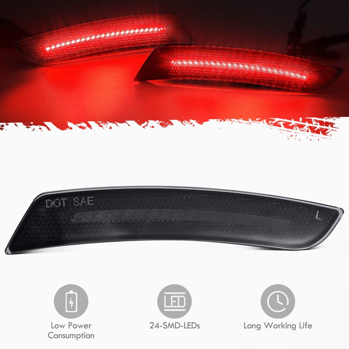 Partsam Smoked Lens Led Side Marker Lights Front Rear Bumper Lamps Reflectors For Camaro 2016021 Pack Of 4 2 X Amber 2 Red