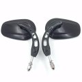 Black Big Side Mirrors With Hollow Out Stem For 1982 Later H D Convex Aluminum Handlebar Mount Pair Left And Right Adjustable