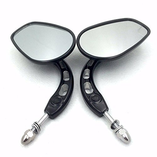 Black Big Side Mirrors With Hollow Out Stem For 1982 Later H D Convex Aluminum Handlebar Mount Pair Left And Right Adjustable