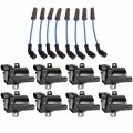 Ena Set Of 8 Round Ignition Coil And Blue Wire For Chevrolet Avalanche 1500 5 3l V8 Replacement Uf262 