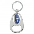 Graphics More Ford Mustang Logo Keychain Chrome Metal Spinning Oval Bottle Opener