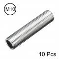 Uxcell Lamp Pipe Nipple M10 Thread 40mm Length Hollows Repair Part Hardware For Lamp Lights Zinc Plated Silver Tone Pack Of 10