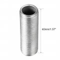Uxcell Lamp Pipe Nipple M10 Thread 40mm Length Hollows Repair Part Hardware For Lamp Lights Zinc Plated Silver Tone Pack Of 10
