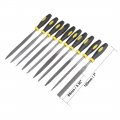Uxcell 10pcs Smooth Cut Bearing Steel Needle File Set With Rubber Handle 5mm X 180mm