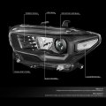 Auto Dynasty Black Housing Clear Corner Projector Headlight Head Lamps Tool Kit Compatible With Tacoma 16-20