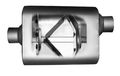Two 2 25 Universal Single Chamber Center Offset Mufflers 
