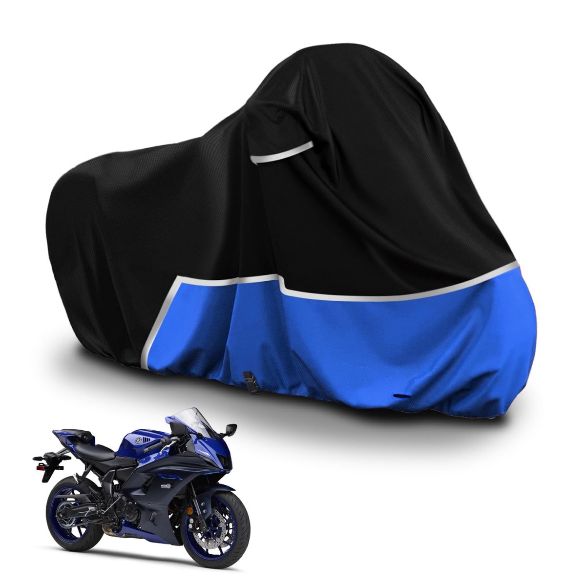 Waterproof Motorcycle Cover For Yamaha R1 R2 R3 R4 R6 R7 Supersport 420d Oxford Fabric All Weather Protection 86 In L X 32 W 48