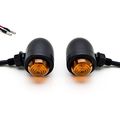 Krator 2pcs Black Heavy Duty Motorcycle Turn Signals Bulb Indicators Blinkers Lights