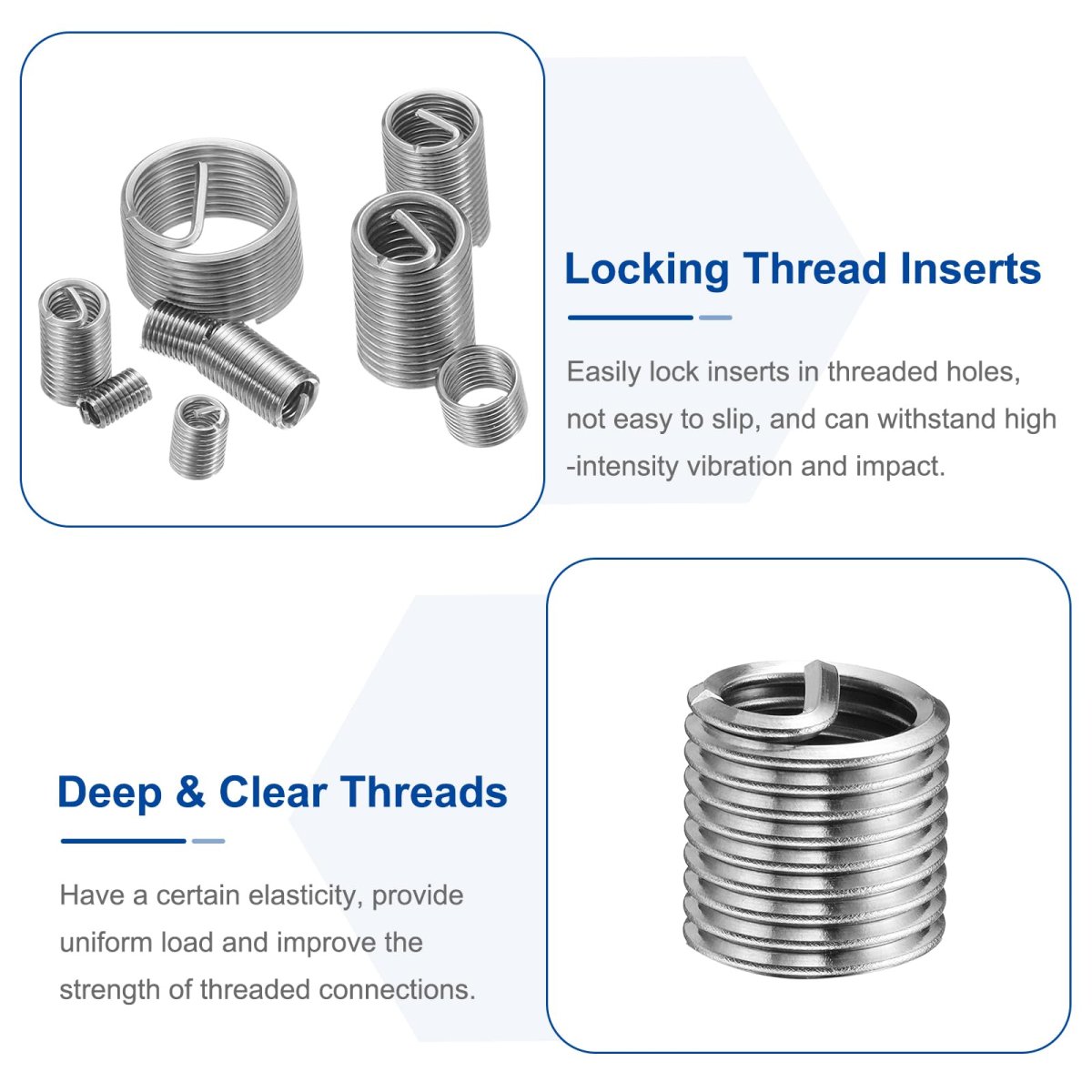 30pcs Wire Thread Inserts 1 23 Unc 1 5d 3 4 304 Stainless Steel Helical Type Coiled Repair Kit Screw Threaded Sleeve Sheath For