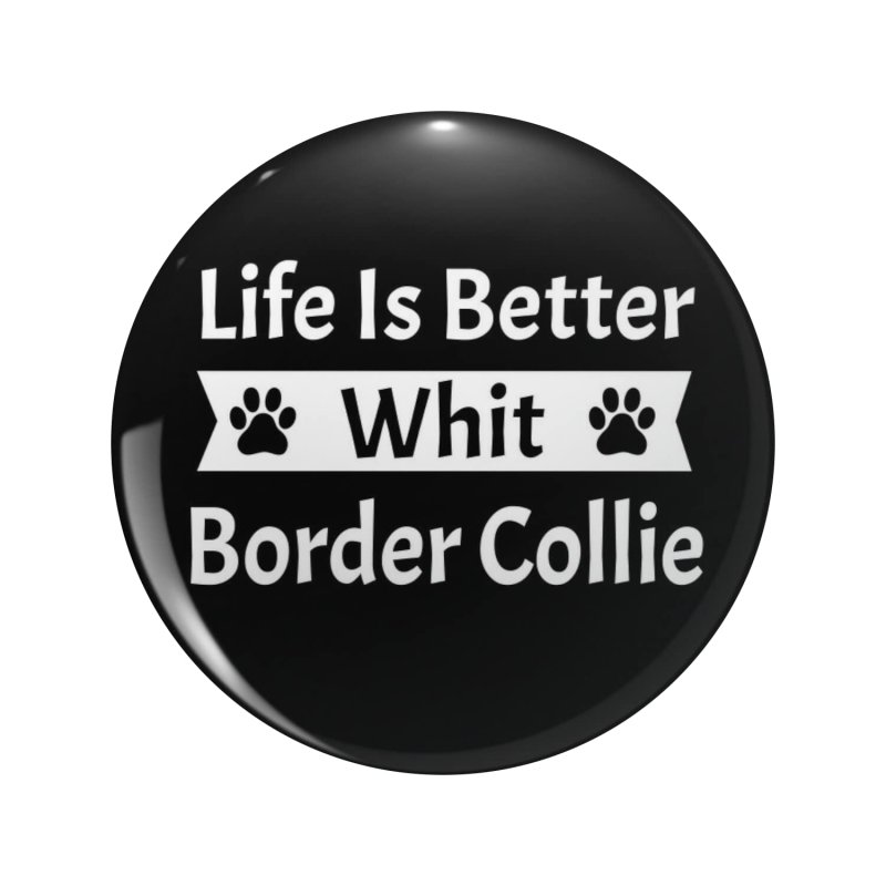 Border Collie Dog Quote Keychain Double Sided Stainless Steel 3d Resin Design Round 1 25 In Novelty Key Ring For Backpacks And