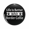 Border Collie Dog Quote Keychain Double Sided Stainless Steel 3d Resin Design Round 1 25 In Novelty Key Ring For Backpacks And 