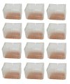 Yueton 12pcs Rectangle Shape Transparent Silicone Chair Leg Caps Feet Pads Furniture Table Covers Wood Floor Protectors 
