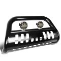 Silverado Sierra Gmt800 3 Inches Black Bull Bar 6 Chrome Housing Smoked Lens Fog Lights 