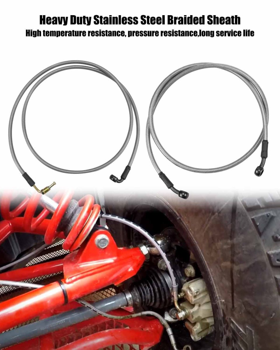 Front Rear Brake Lines For Polaris Rzr 800 S 4 Xp 900 570 Heavy Duty Stainless Steel Braided Extended Rear Line Also Fit 5 6