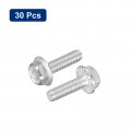 Uxcell M4x14mm Phillips Hex Head Flange Bolts 30pcs 304 Stainless Steelagon Hex Machine Screws